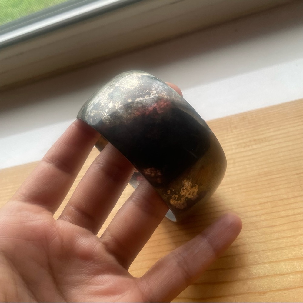 Vintage patina bangle bracelet